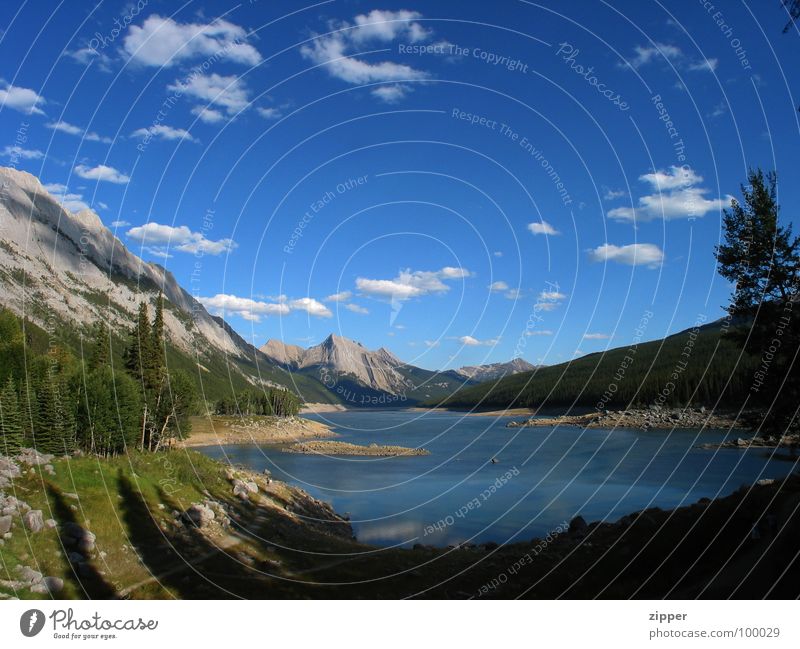 Medicine Lake Kanada Ferien & Urlaub & Reisen See Panorama (Aussicht) Jasper Icefields Parkway Berge u. Gebirge Rocky Mountains groß