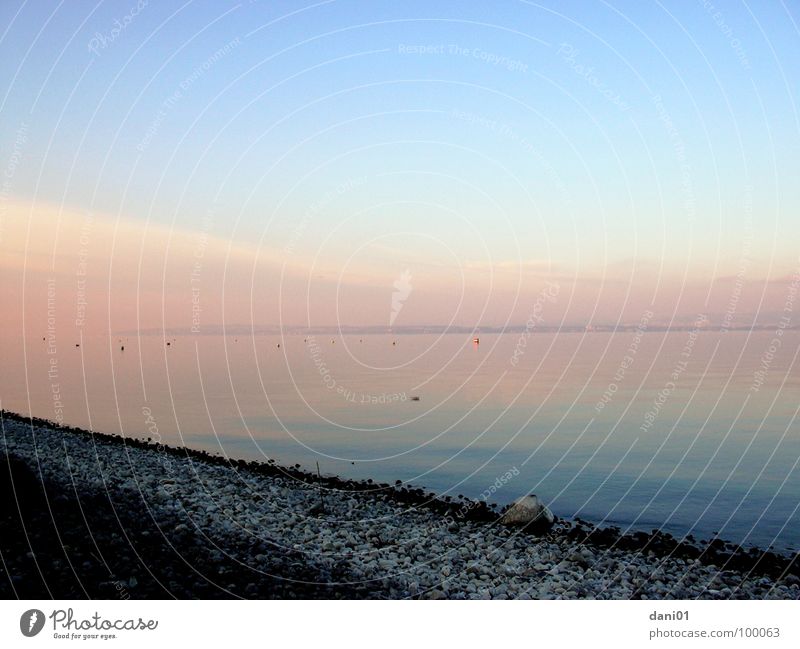 Winter-Abend-Stimmung See Herbst kalt Himmel Bodensee Küste Sonnenunttergang Abenddämmerung Wasser