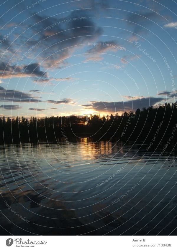 Finnish Sunset Erholung ruhig Ferien & Urlaub & Reisen Ferne Sonne Natur Wasser Himmel Wolken See Romantik Finnland Sonnenuntergang Skandinavien Farbfoto