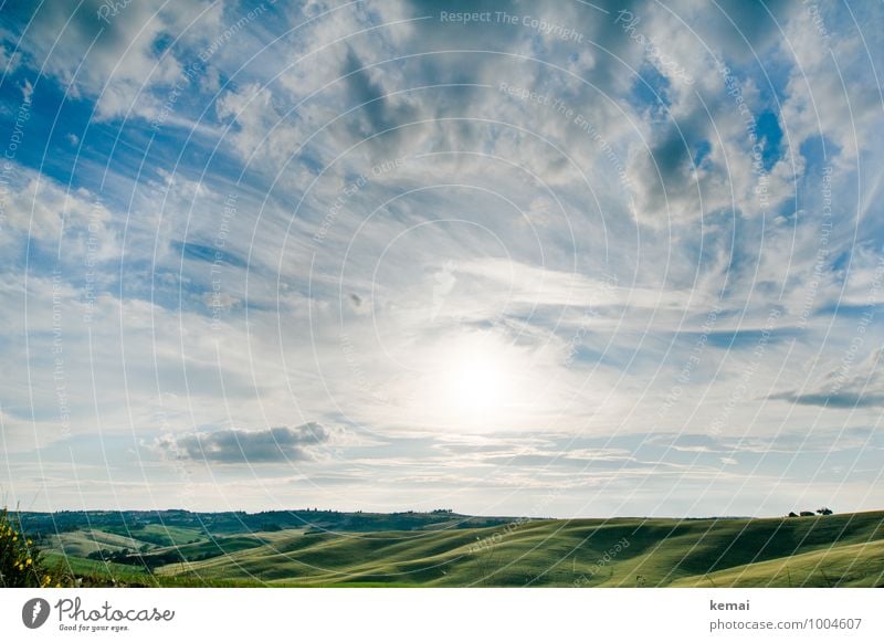 Schönes Land Ferien & Urlaub & Reisen Tourismus Ausflug Abenteuer Ferne Sommerurlaub Sonne Umwelt Natur Landschaft Himmel Wolken Sonnenlicht Schönes Wetter Feld