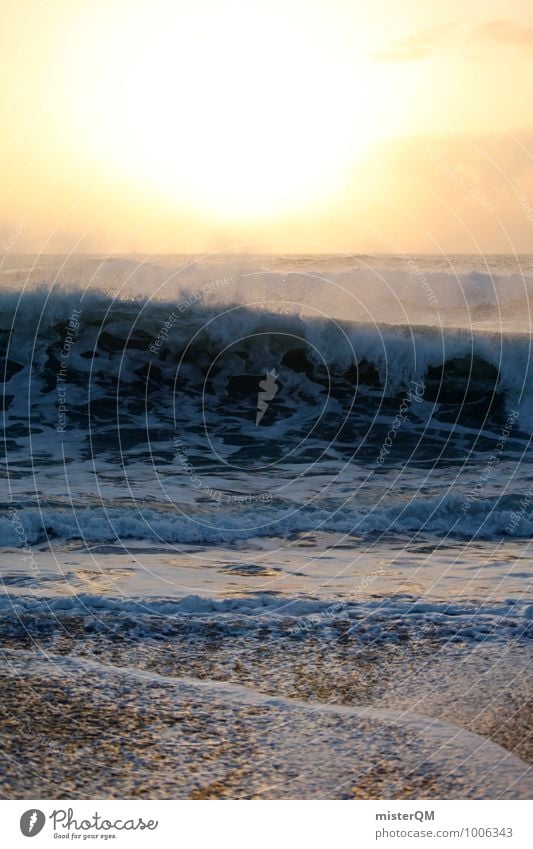 Brandungsburg. Kunst ästhetisch Zufriedenheit Meer Meerwasser Strand Strandleben Küste Wellen Wellengang Wellenform Wellenschlag Wellenlinie Wellenbruch Gischt