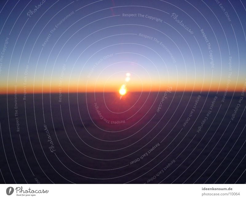 Sonnenaufgang Flugzeug Morgen Himmel Luftverkehr fliegen