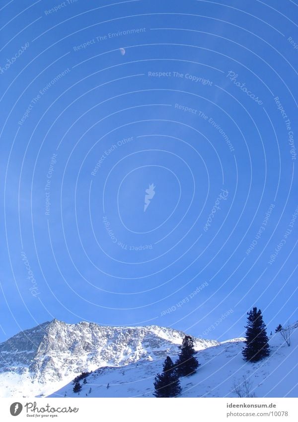 Mond am Nachmittag Winter Zillertal Tux Berge u. Gebirge Alpen Schnee