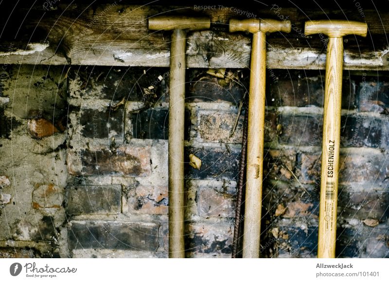 3T Spaten Schaufel Graben Feldarbeit Gartenarbeit Forke Backstein Mauer Wand Werkzeug Arbeit & Erwerbstätigkeit Handwerk körperliche Arbeit schweißtreibend