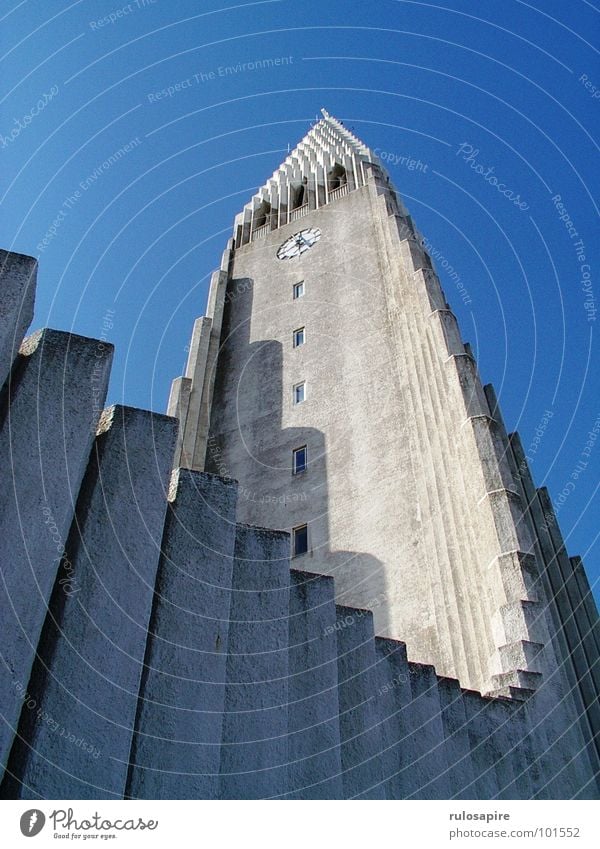 Hallgrímskirkja Reykjavík Island Gotteshäuser Church Religion & Glaube Himmel blau