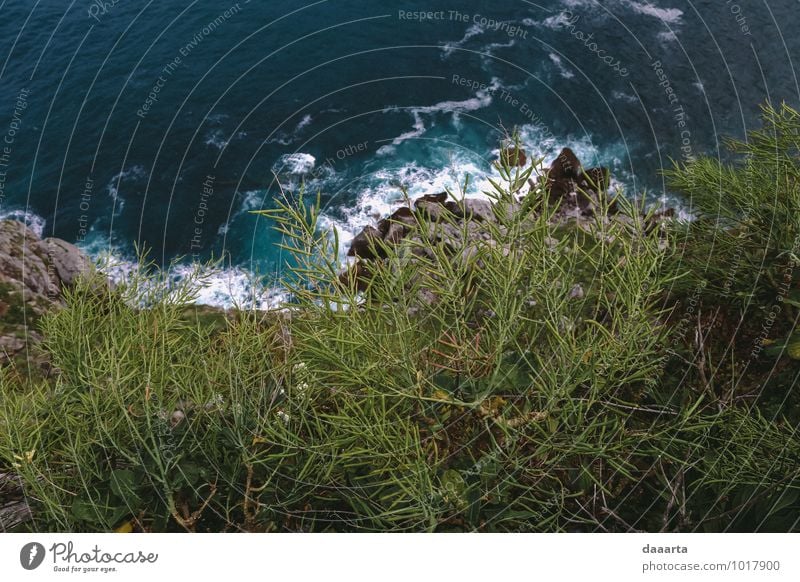 Höhe Lifestyle Freude Freizeit & Hobby Umwelt Landschaft Erde Sand Wasser Frühling Schönes Wetter Feld Hügel Felsen Wellen Küste Flussufer Riff Meer Spanien