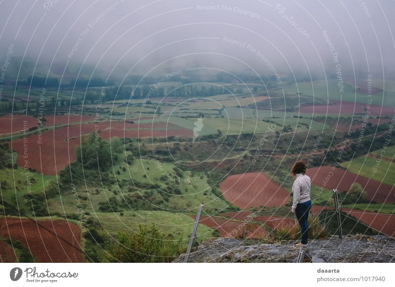 Schauen Sie sich um Lifestyle Stil Freude Leben harmonisch Erholung Freizeit & Hobby Feste & Feiern feminin Umwelt Natur Landschaft Wolken Schönes Wetter Feld