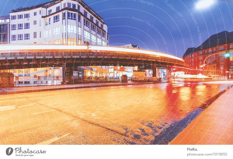 Hochbahn Hamburg Stadt Hafenstadt Stadtzentrum Verkehr Verkehrswege Personenverkehr Öffentlicher Personennahverkehr Straßenverkehr Autofahren Bahnfahren U-Bahn