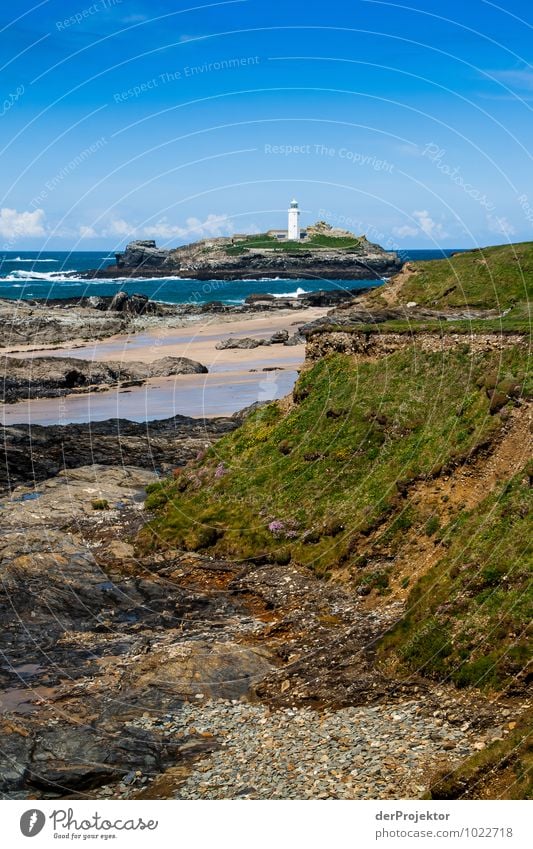 Leuchtturm bei Ebbe in Cornwall Ferien & Urlaub & Reisen Tourismus Ausflug Ferne Freiheit Umwelt Natur Landschaft Pflanze Tier Frühling Schönes Wetter Wiese