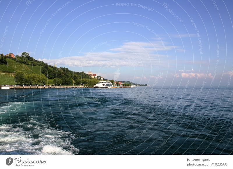 Schiffstrasse Landschaft Sommer Schönes Wetter See Schifffahrt Fähre frei Freundlichkeit blau Stimmung Fernweh Freizeit & Hobby Konstanz Meersburg Farbfoto