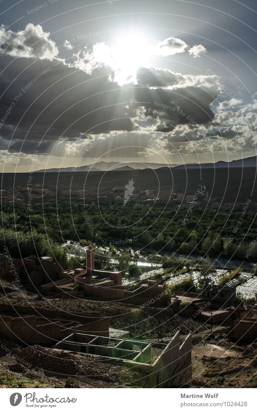 Dades-Tal Natur Landschaft Wolken Oase Boumalne Marokko Afrika Stadt Ferien & Urlaub & Reisen Antiatlas Boumalne Dadès Straße der Kasbahs Dadès-Tal Oasental