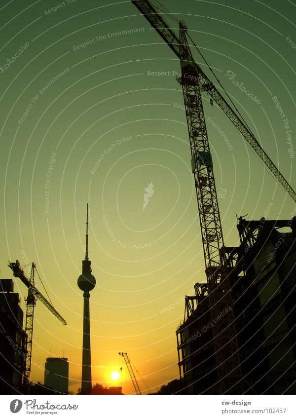 demontage eines palastes bei sonnenaufgang schwarz dunkel Verlauf Wolken Sightseeing Fernsehen Rathaus Kunst interessant Wahrzeichen Symbole & Metaphern