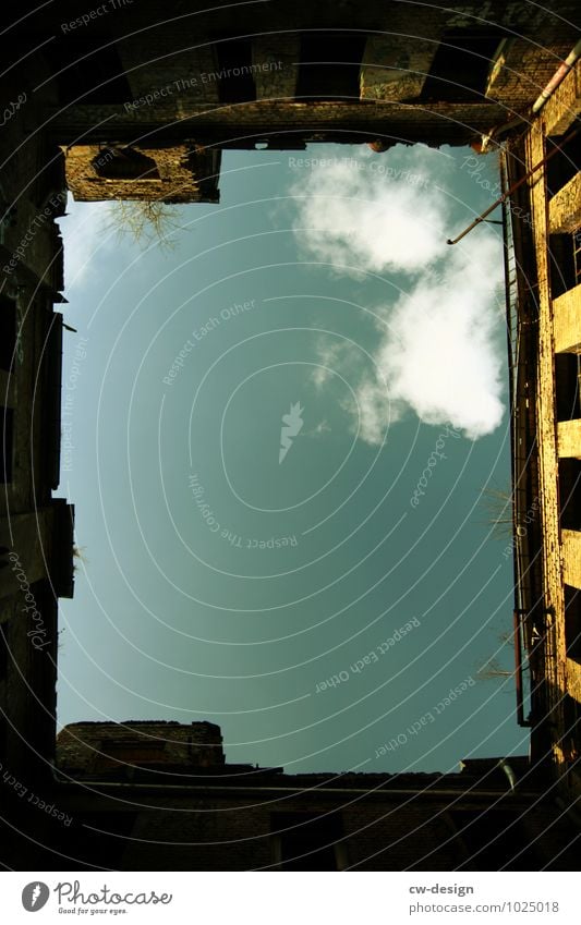 Die alte Brauerei Menschenleer Industrieanlage Fabrik Ruine Bauwerk Gebäude Architektur Mauer Wand Fassade Dachrinne bedrohlich dreckig dunkel retro trist