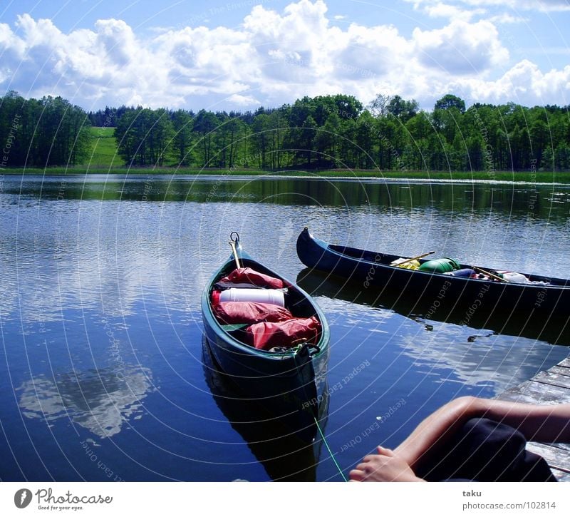 SILENT WATER Kanu Kanutour Seenplatte Wolken Pause Reflexion & Spiegelung Wald ruhig schön Steg träumen Konzentration Gelassenheit Polen masuren 14 tage Natur