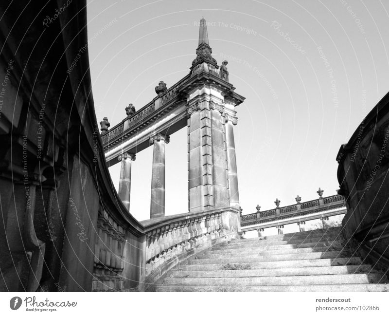 Aufgang Glienicker Brücke Potsdam Agent Berlin Stahl Denkmal Denkmalschutz Wahrzeichen Kunst Kultur Treppe Restauriert Vergangenheit High Noon Himmel