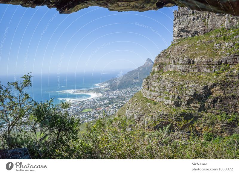 317 Ferien & Urlaub & Reisen Ausflug Ferne Freiheit Sommer Meer Berge u. Gebirge Landschaft Wolkenloser Himmel Felsen Küste Seeufer Bucht Kapstadt Südafrika