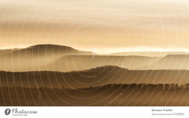 Silhouetten Ferien & Urlaub & Reisen Berge u. Gebirge Natur Landschaft Erde Herbst Hügel Mittelgebirge Tübingen entdecken einfach braun gelb gold orange