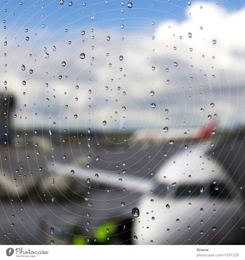 die Fliege machen Ferien & Urlaub & Reisen Wassertropfen Regen Luftverkehr Flugzeug Flughafen Flugplatz Flugzeuglandung Flugzeugstart Abflughalle