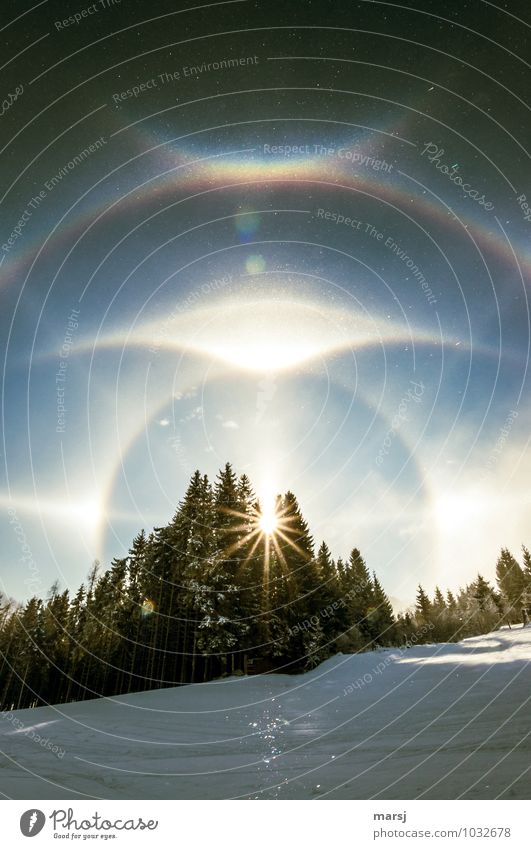 22°-Ring mit Zirkumzenitalbogen harmonisch Sinnesorgane Erholung ruhig Meditation Ferien & Urlaub & Reisen Freiheit Winter Schnee Winterurlaub Wetter