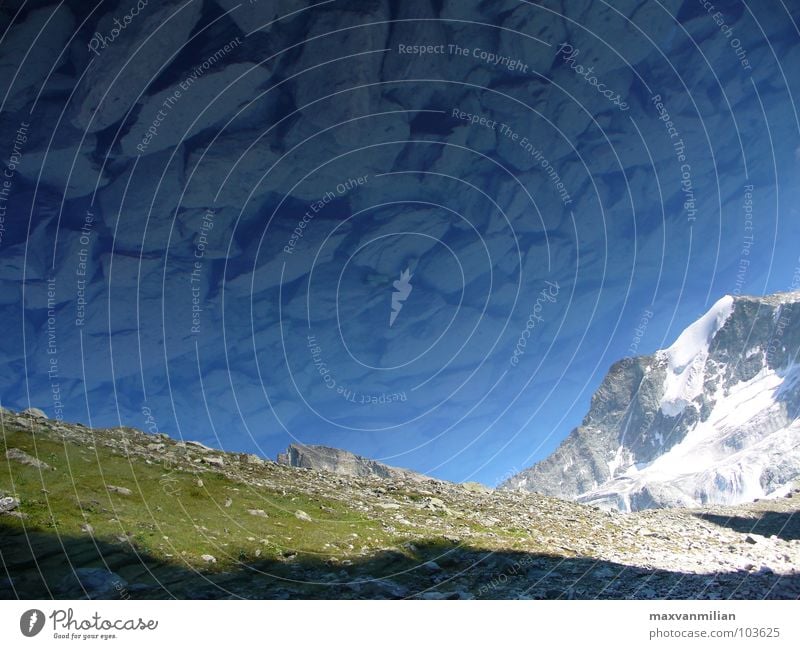 Spiegelposer (Uno) See Gletscher grün Wasser Stein Berge u. Gebirge Schnee blau