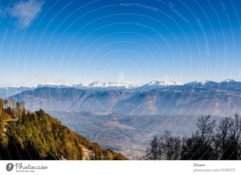 Von der Mendel Ferien & Urlaub & Reisen Ausflug Ferne Berge u. Gebirge Umwelt Natur Landschaft Wolkenloser Himmel Herbst Winter Schönes Wetter Alpen Gipfel