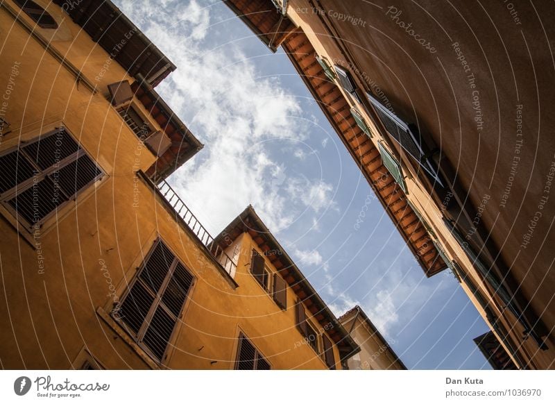 Florentiner Himmel Architektur Florenz Italien Europa Stadt Stadtzentrum Bauwerk Gebäude Mauer Wand Fassade Fenster Fensterladen alt historisch graphisch