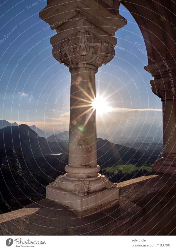 Kini´s Balkon I Bayern Allgäu Neuschwanstein Sonnenuntergang blenden Romantik Aschenputtel verrückt Panorama (Aussicht) Wahrzeichen Denkmal Sommer