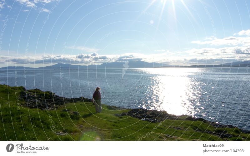 Highlands1 Abendsonne See ruhig Außenaufnahme England Schottisches Highland und Loch Wasser Landschaft Freiheit