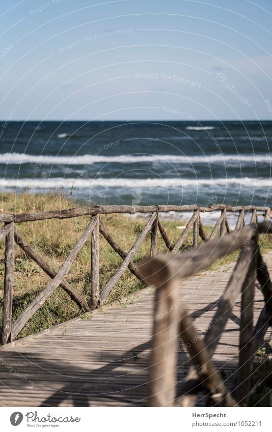 Strandwärts Ferien & Urlaub & Reisen Tourismus Sommer Sommerurlaub Sonnenbad Meer Wellen Umwelt Natur Landschaft Himmel Schönes Wetter Küste Adria ästhetisch