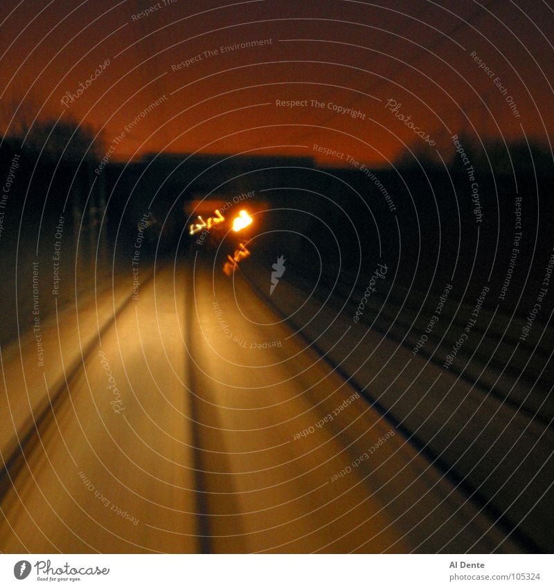 Night train Tunnel Ferien & Urlaub & Reisen Verkehr trains blurs movement night evening lights tracks Güterverkehr & Logistik transportation commute twilight