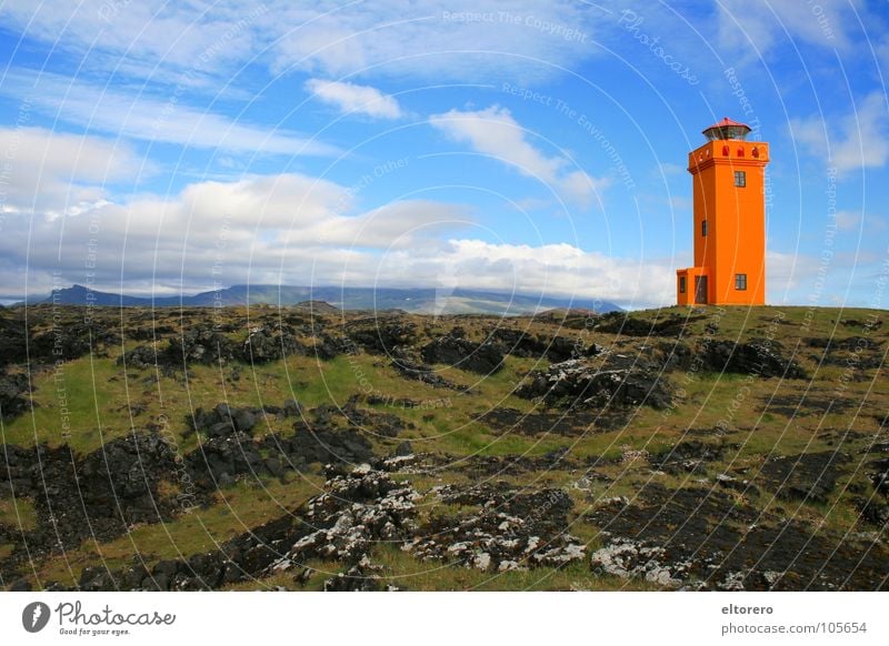 Lighthouse on Snæfellsnes Island Glacier Nationalpark Gletscher Leuchtturm Himmel Wolken Lava ruhig mystisch beruhigend Berge u. Gebirge Snæfellsjökull