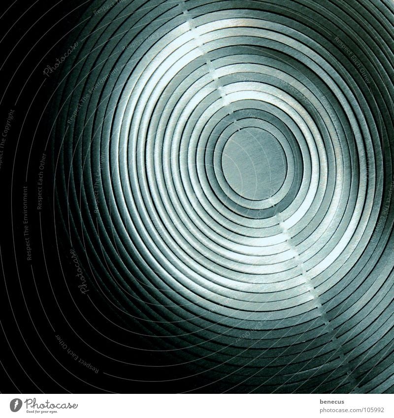 Drehmomente Kreis Radius glänzend Metall Beleuchtung obskur schwarz diagonal Verlauf Abstufung Tunnel Dekoration & Verzierung Durchmesser Schatten