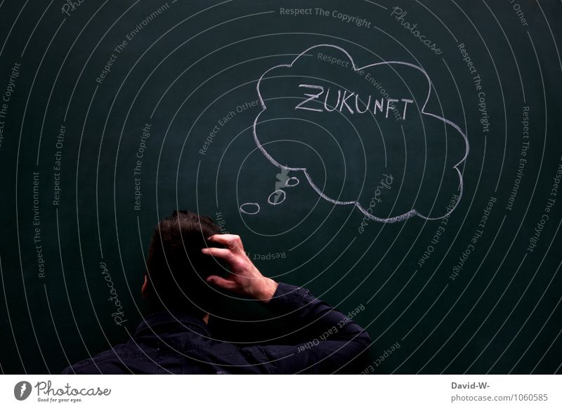 Zukunftsgedanken Lifestyle Gesundheit Bildung Erwachsenenbildung Schule Tafel Studium Beruf Business Unternehmen Karriere Erfolg Mensch maskulin Mann