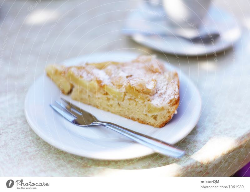 Spanish Food IX Kunst ästhetisch Zufriedenheit Kuchen Kuchengabel Teller Kaffeetrinken Kaffeepause Kaffeetisch schön lecker Farbfoto Gedeckte Farben