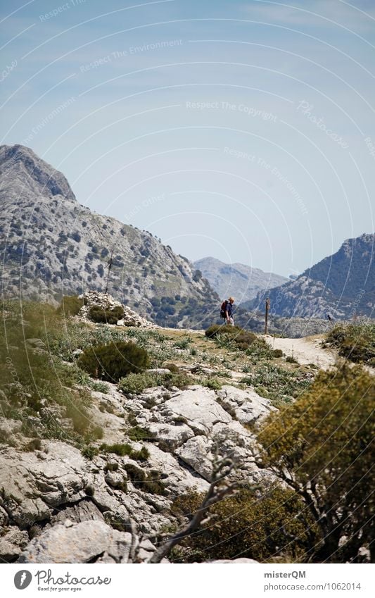 pathway. Kunstwerk Abenteuer ästhetisch Zufriedenheit wandern Wege & Pfade Pionier Berge u. Gebirge Bergkette Ferne Spanien Mallorca Serra de Tramuntana Gipfel