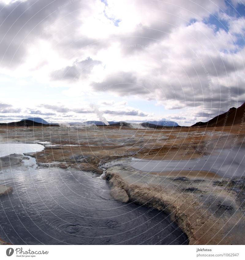 ISLAND / Námafjall [10] Umwelt Natur Landschaft Pflanze Urelemente Erde Sand Feuer Luft Wasser Himmel Wolken Horizont Klima Schönes Wetter Unwetter Nebel Wärme