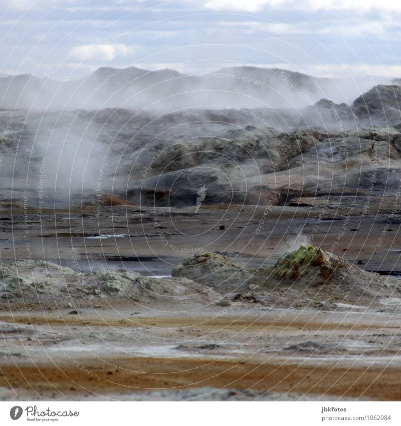 Dampf & Rauch Umwelt Natur Landschaft Pflanze Tier Urelemente Erde Sand Feuer Luft Wasser Unwetter Eis Frost Hügel Felsen Berge u. Gebirge Vulkan heiß Namafjall