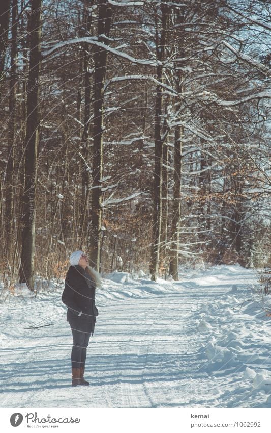 Das Gute von oben und so Lifestyle Stil Ausflug Mensch feminin Frau Erwachsene Leben Körper 1 30-45 Jahre 45-60 Jahre Umwelt Natur Winter Schönes Wetter Eis