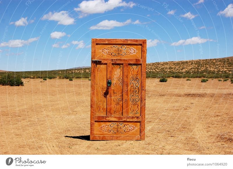 Door in the middle of Nowhere Technik & Technologie Internet Natur Sand Skyline weich gelb Ferien & Urlaub & Reisen sun adventure beauty landscape light natural