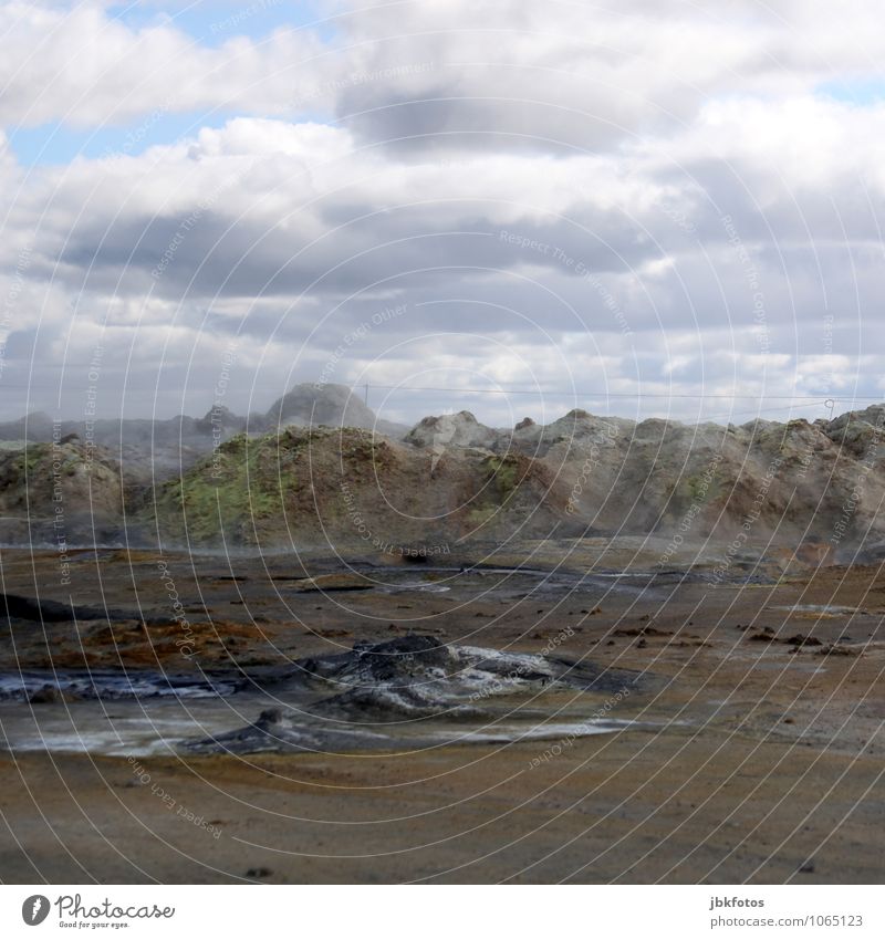 ISLAND / Námafjall [6] Kunst Umwelt Natur Urelemente Erde Sand Feuer Wasser Sommer schlechtes Wetter Wärme Berge u. Gebirge Vulkan heiß Namafjall Außenaufnahme