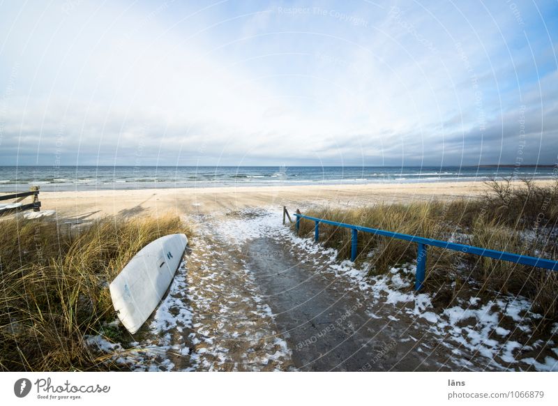 einfach sein Zufriedenheit Ferien & Urlaub & Reisen Tourismus Strand Winter Schnee Umwelt Natur Landschaft Sand Wasser Himmel Wolken Sonnenlicht Schönes Wetter