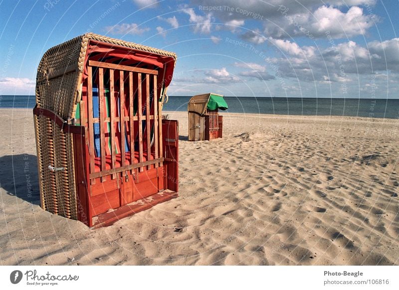 Herbst an der See Meer Strand Strandkorb faulenzen Ferien & Urlaub & Reisen Ostsee Möwe Wellen Trauer Sehnsucht Saisonende Ende vergangen Freizeit & Hobby