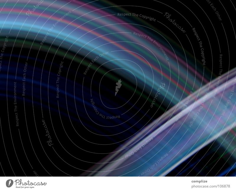 lightwaves 01 Streifen Licht schwarz violett grün Unschärfe Langzeitbelichtung Belichtung Farbenspiel Disco Musik Laser schwingen Kreis Geometrie Spuren