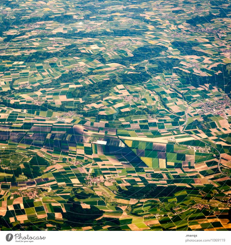 Landwirtschaft Ferien & Urlaub & Reisen Ausflug Forstwirtschaft Natur Landschaft Feld viele Perspektive Farbfoto Luftaufnahme Muster Strukturen & Formen