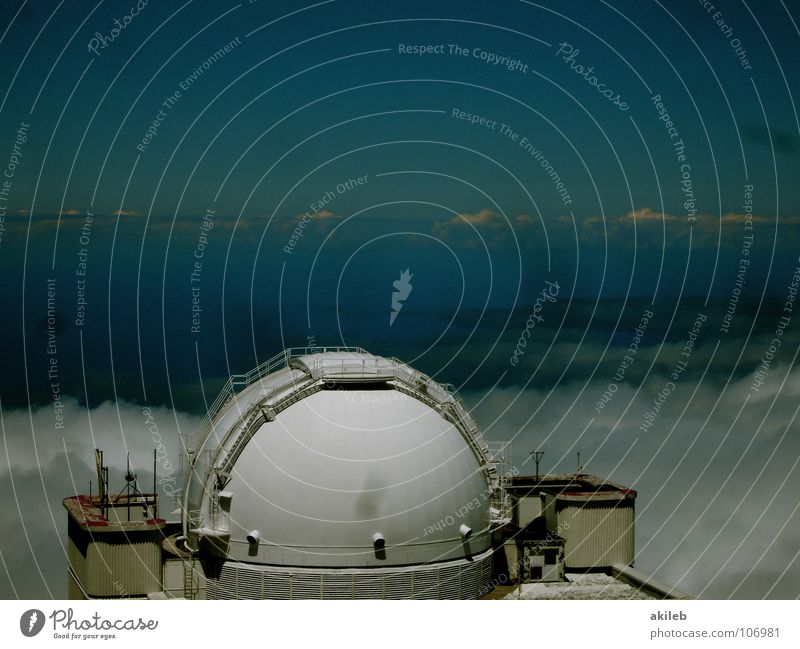 Sie leben Teleskop Observatorium weiß Bildung Himmel blau Wetter Technik & Technologie Metall