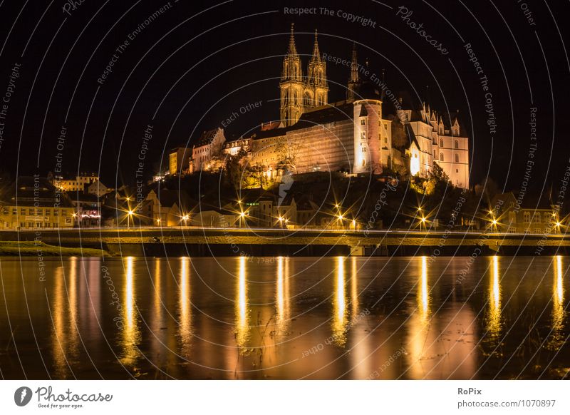 Albrechtsburg - Meissen Sightseeing Städtereise Nachtleben Architektur Kultur Flussufer Elbe Meißen Sachsen Kleinstadt Stadt Stadtzentrum Altstadt Kirche Dom