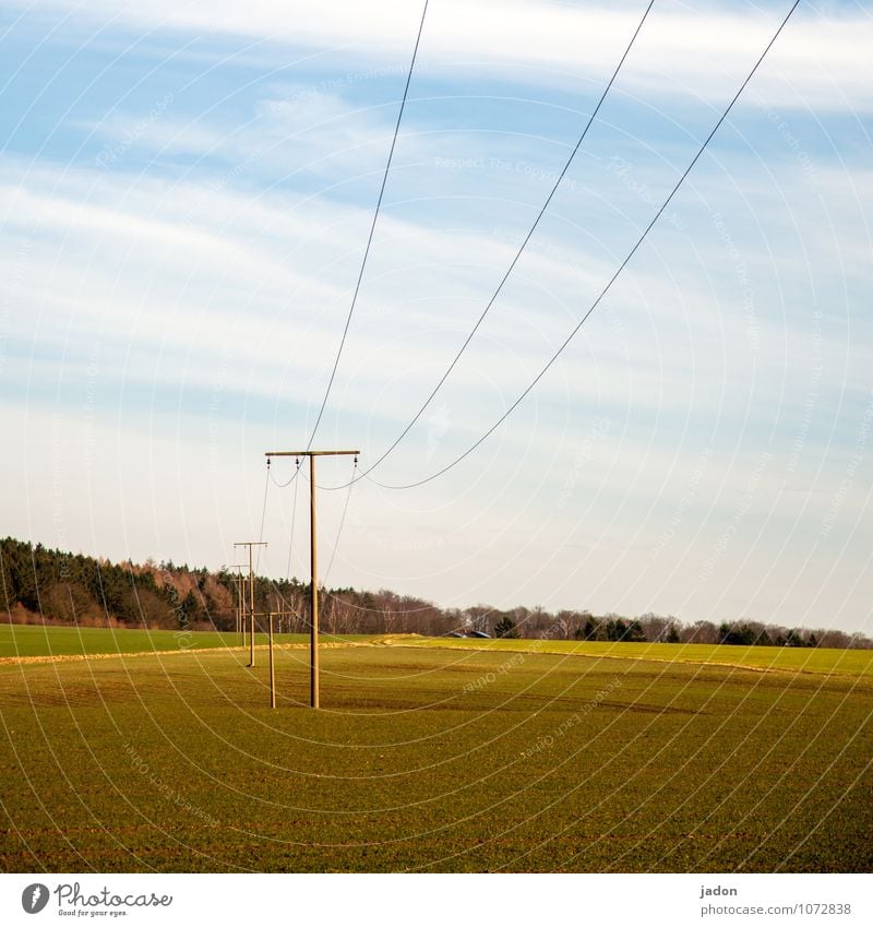 leitungsbereich. elegant Stil Energiewirtschaft Telekommunikation Kabel Technik & Technologie High-Tech Umwelt Landschaft Feld Hügel dünn planen Reichtum