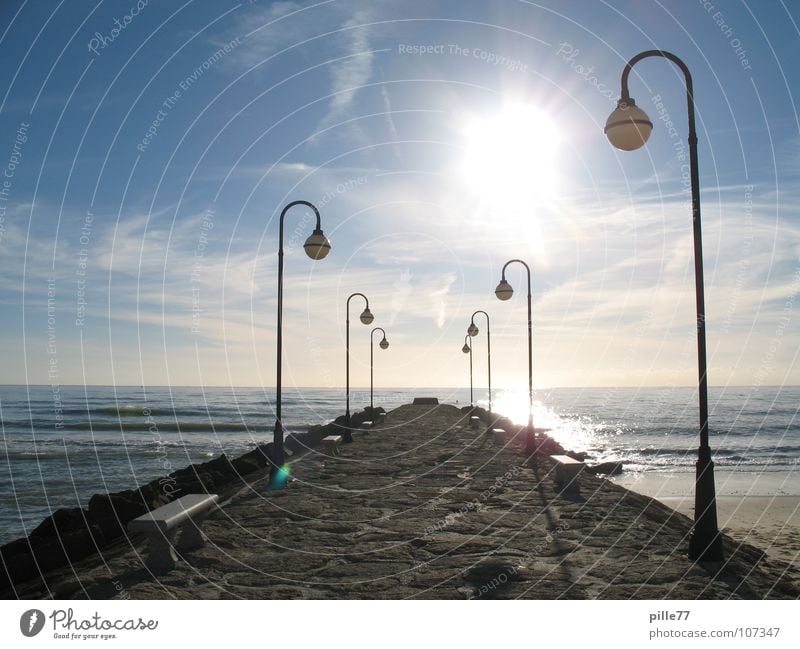 Licht und die See Meer Spanien Andalusien Lampe Ferien & Urlaub & Reisen Wolken Laterne Wasser Küste