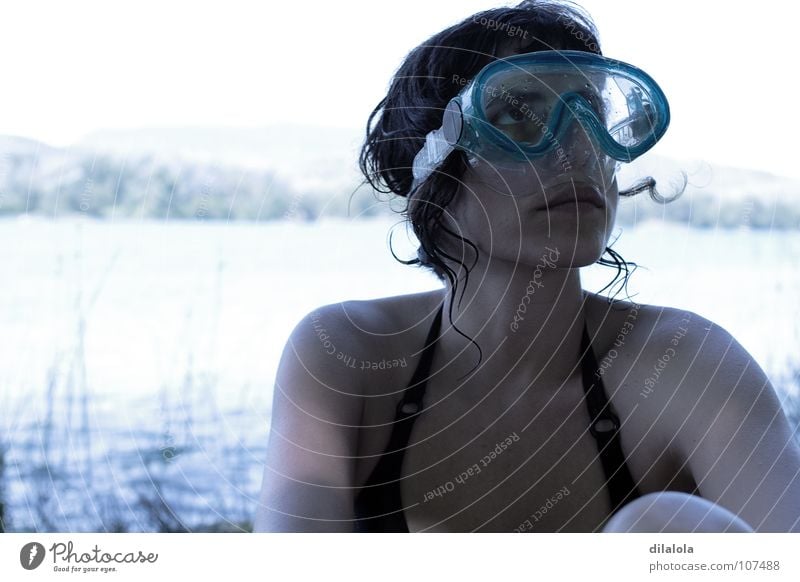 autorretrato estival! Sommer Natur See Glas Spanien Trauer Verzweiflung Jugendliche melancholy lake amused glasses to dive Spain brave coast Freude