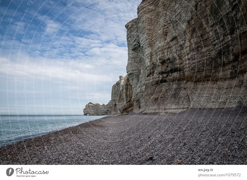 Bruchkante Ferien & Urlaub & Reisen Abenteuer Ferne Strand Meer Natur Landschaft Himmel Horizont Sommer Klima Klimawandel Felsen Küste gigantisch blau grau